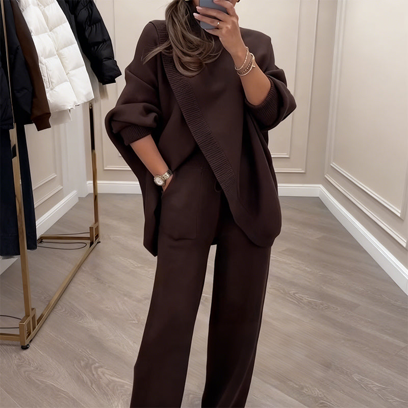 🔥Darmowa wysyłka🔥 Zestaw damski: oversize sweter i spodnie